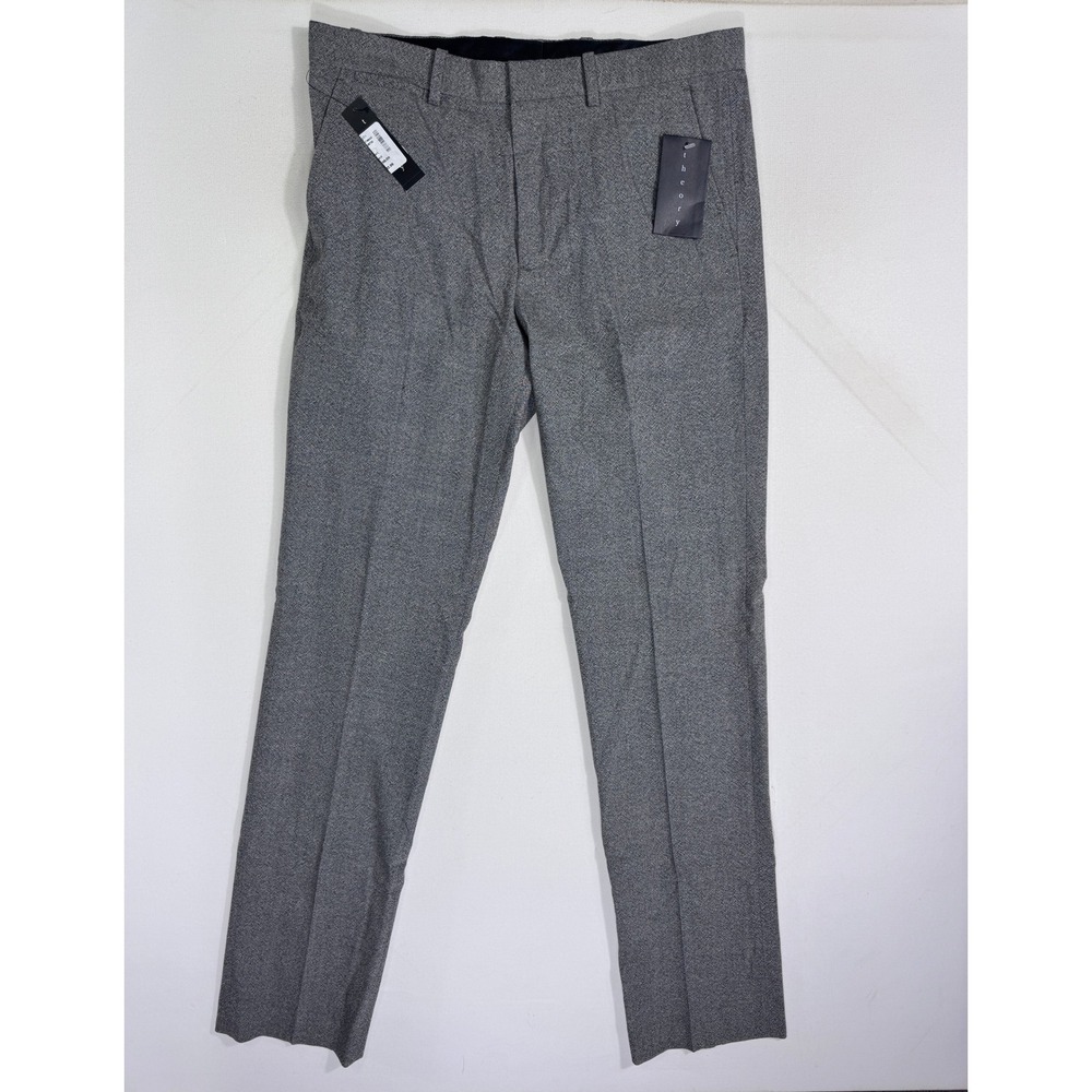 Theory Mens 32 (34x33.5) Marlo Curate Pants Salt Pepper Gray Wool Blend NWT